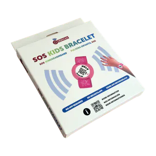 Verpakking van de ICESCAN SOS-kinderarmband